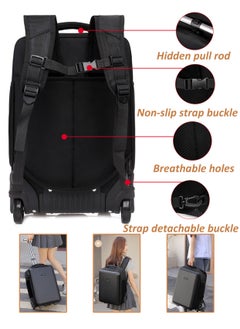 Generic 19-Inch Trolley Backpack Suitcase, Wheeled Carry-On Laptop Backpack, Lightweight Business Travel Luggage  - Image 3
