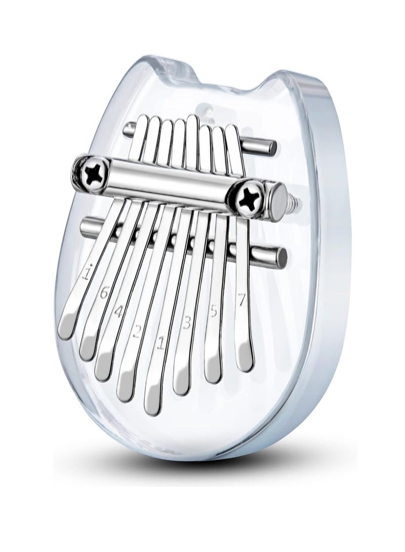 Generic Mini Kalimba Thumb Piano 8 Keys, Portable Acrylic Mbira Finger Piano for Kids and Adults, Pocket Music Gift for Beginners (Acrylic Fox)  - Image 1