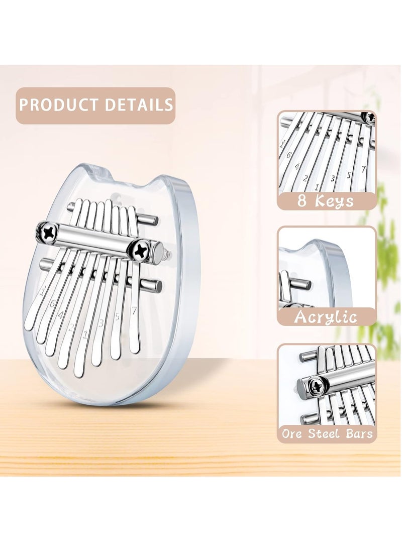 Generic Mini Kalimba Thumb Piano 8 Keys, Portable Acrylic Mbira Finger Piano for Kids and Adults, Pocket Music Gift for Beginners (Acrylic Fox)  - Image 3