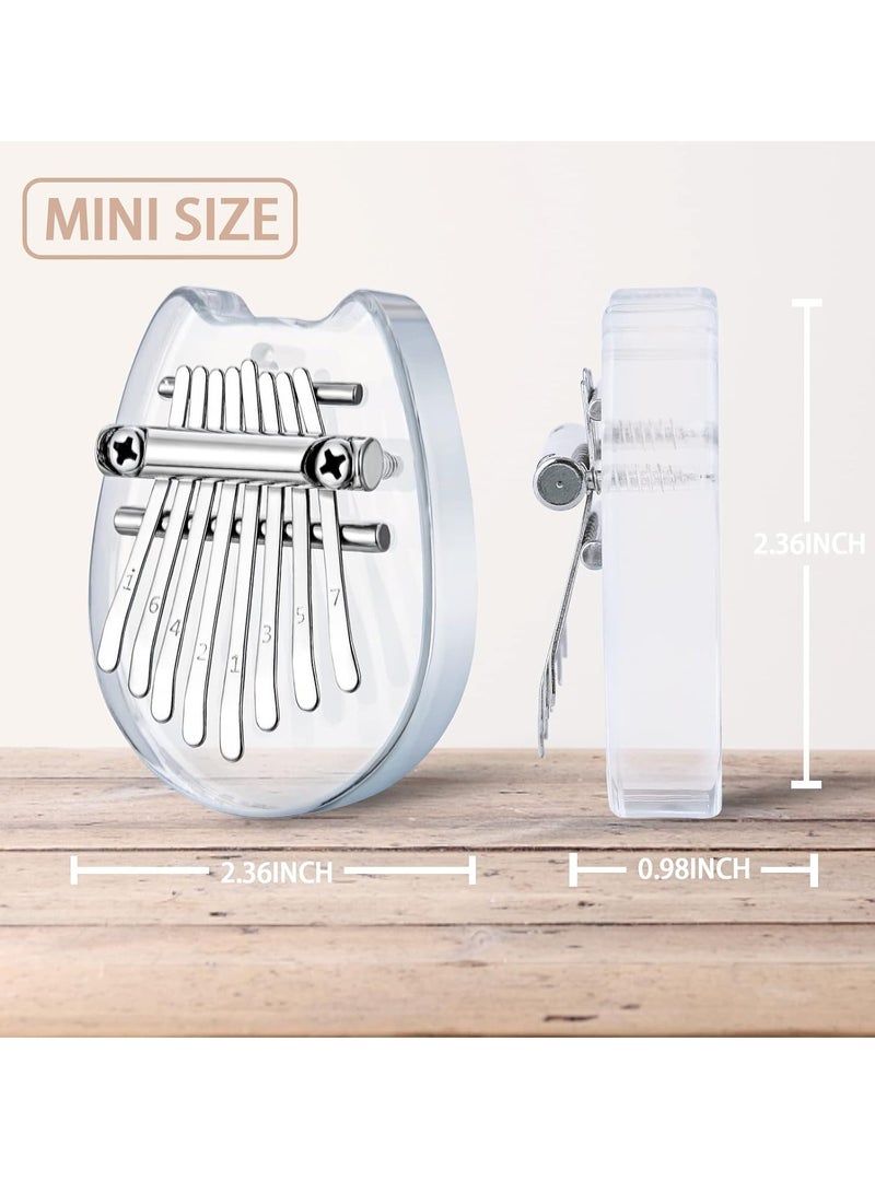 Generic Mini Kalimba Thumb Piano 8 Keys, Portable Acrylic Mbira Finger Piano for Kids and Adults, Pocket Music Gift for Beginners (Acrylic Fox)  - Image 2