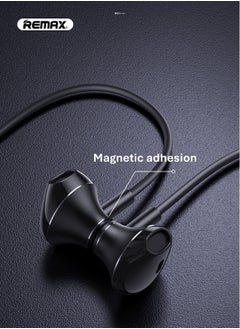 REMAX RB-S9 Wireless Bluetooth Neckband Earphones, Sports, Noise Canceling, Waterproof, Exercise Running , Skin-friendly Elastic Neckband, Magnetic head, Smart Volume and Play Control, Black  - Image 5