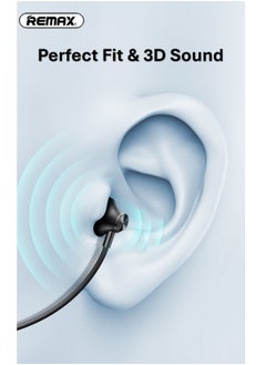 REMAX RB-S9 Wireless Bluetooth Neckband Earphones, Sports, Noise Canceling, Waterproof, Exercise Running , Skin-friendly Elastic Neckband, Magnetic head, Smart Volume and Play Control, Black  - Image 3