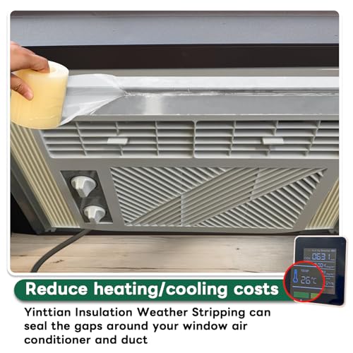 YINTTIAN Window Sealing Tape, Window AC Insulation Air Conditioner Seal Around Frame, 3 inch X 65.5 FT, Blocker for Cold Heat Air, Waterproof Tape for Repair, Heavy Duty No Residue (Clear) - Image 4
