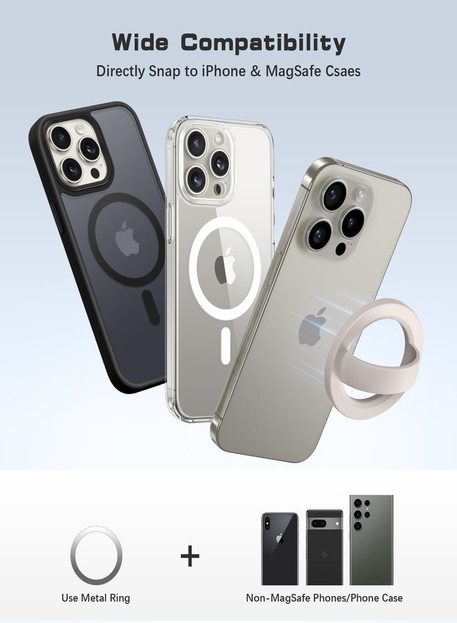 GONEZ قبضة هاتف مغناطيسية GONEZ متوافقة مع MagSafe، حلقة سيليكون قابلة للإزالة، حامل حلقة للهاتف خلف الهاتف لسلسلة iPhone 17/16/15/14/13/12، حجر - Image 4