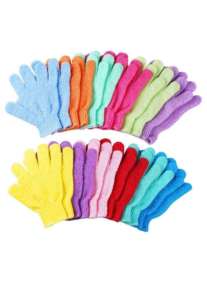 CVNDKN 24 pcs Exfoliating Shower Gloves,Double Sided Exfoliating Bath Gloves Deep Clean Dead Skin for Spa Massage Beauty Skin Shower Body Scrubber Bathing Accessories.-12 Multi-Colors - Image 1