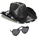 Funcredible Black Light Up Cowboy Hat and Glasses Sparkly Disco Cowgirl Hat Sequin Cowboy Hats for Women Cowgirl Costumes for Girls - Image 3