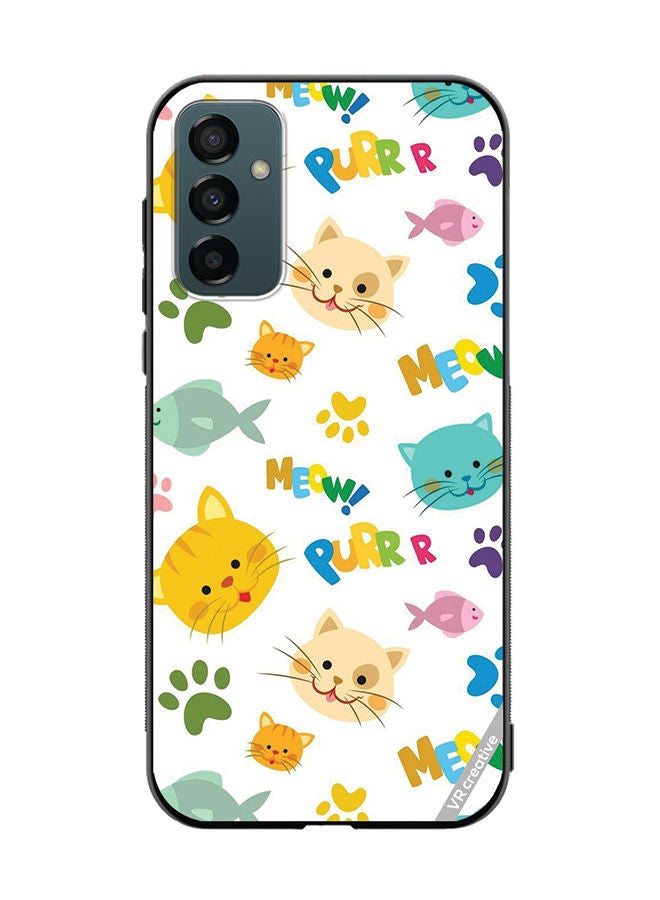 VR CREATIVE Protective Case Cover For Samsung Galaxy M23 Meow Design Multicolour - Image 1