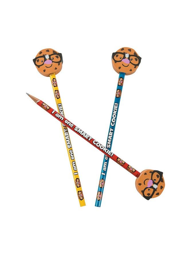 Fun Express Smart Cookie Pencil W/Cookie Topper 12 Pieces Educational And Learning Activities For Kids - Image 1