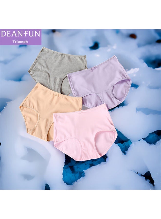 Deanfun Women's Underwear Elegant Pure Color Comfortable High Elasticity Women's Triangle Shorts 4-pack Gift Box Size XL - Image 1