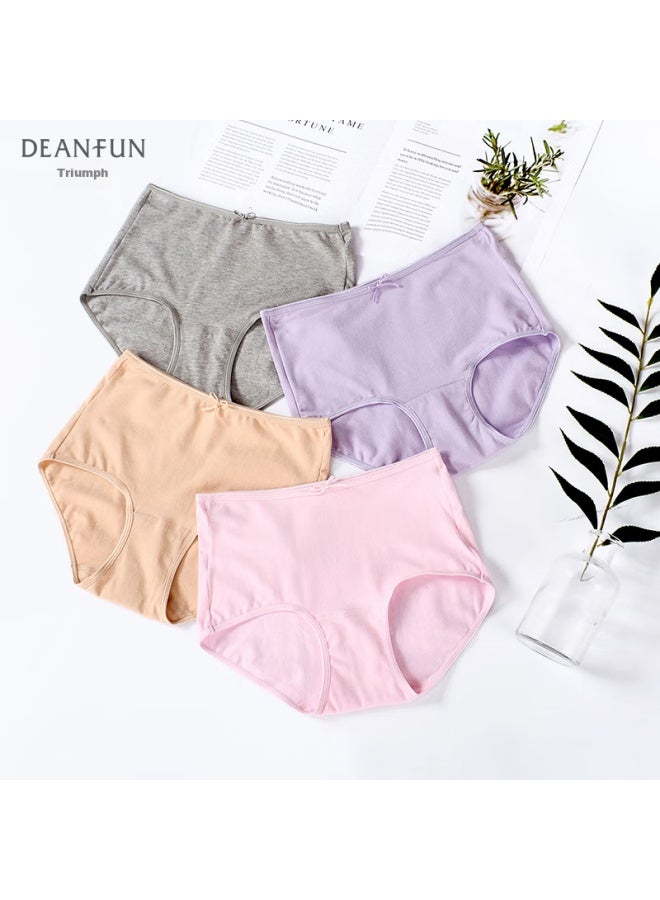 Deanfun Women's Underwear Elegant Pure Color Comfortable High Elasticity Women's Triangle Shorts 4-pack Gift Box Size XL - Image 4