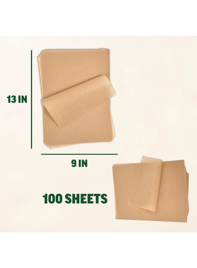 Zenlogy 9x13 (100 Pcs) Unbleached Parchment Paper Baking Sheets - Exact Fit For Quarter Sheet Pans - Perforated Box for Easy Storage - Non Toxic - Greaseproof - Image 4