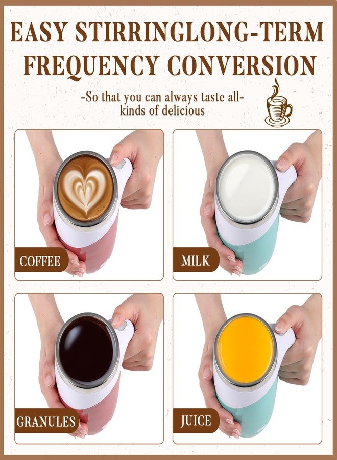 Patelai 5 Pack Self Stirring Coffee Mug Bulk Mixing Cup 13.5oz Stainless Steel Automatic Travel Stirring Mug Gift for Men Woman Employee Birthday Gift(Trendy Color) - Image 5