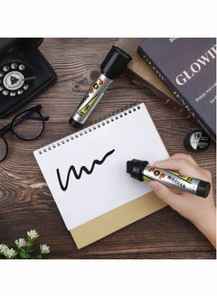 Y&D Acrylic Paint Marker Pens, 3 Pieces 20 mm Jumbo Black Pen Water Based Art Markers Broad Chisel Graffiti Pens Permanent Tagging for Stone Ceramic Glass Wood Rock Painting  - Image 4
