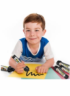 Y&D Acrylic Paint Marker Pens, 3 Pieces 20 mm Jumbo Black Pen Water Based Art Markers Broad Chisel Graffiti Pens Permanent Tagging for Stone Ceramic Glass Wood Rock Painting  - Image 5