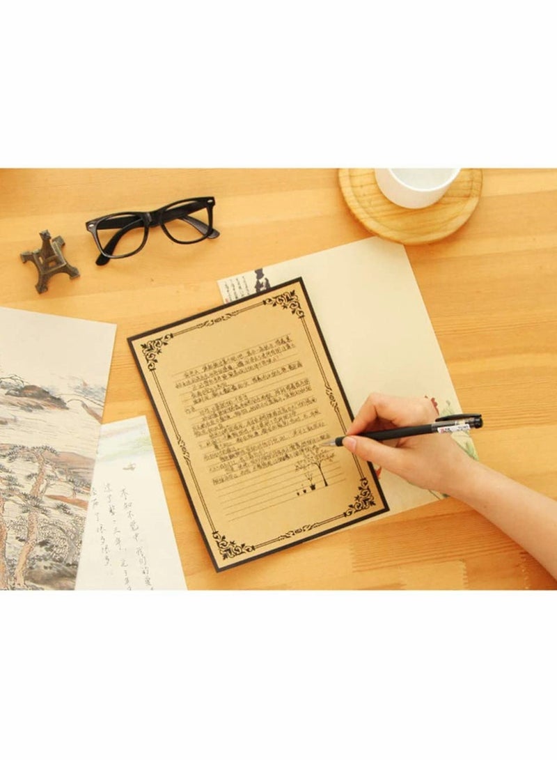 Vintage Lined Stationery Paper Set 8 Elegant Sheets for Writing Letters Poems and Wedding Invitations 7x9 Inches - Image 3