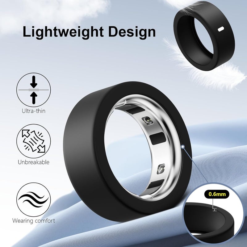 Hexasider 5 Pack Ring Cover Compatible with Oura Ring Gen 4/Oura Ring Gen 3 Horizon/Heritage, Silicone Anti-Scratch Case for Oura Ring Protector Accessories for Oura Size 5 - Image 4