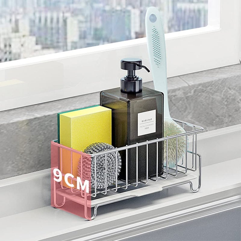 MINGFANITY Kitchen Countertop Sponge Holder, SUS 304 Stainless Steel Dish SoapOrganizer, Basket for Cleaning and Scrub Tool, Kitchen Sink Brush Caddy Holder - Image 4