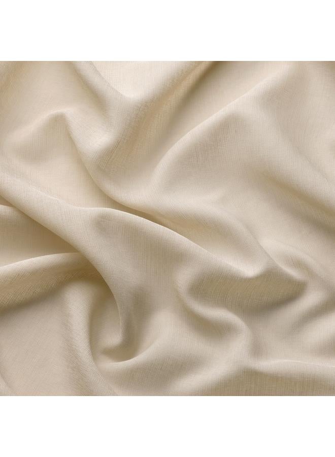 Zaboon Sheer curtain, 1 piece, with heading tape/beige, 300x300 cm - Image 2