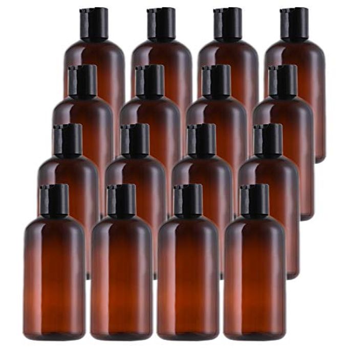 16 PACK 8OZ PLASTIC SQUEEZE BOTTLES WITH DISC CAP TRAVEL CONTAINERS FOR SHAMPOO LOTIONS LIQUID BODY SOAP CREAMS