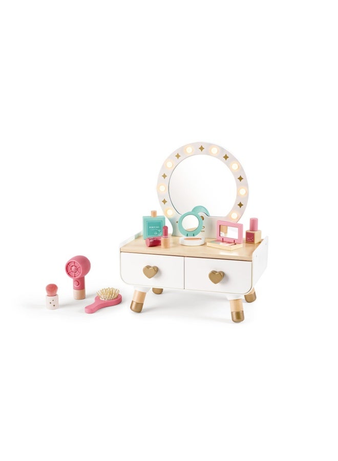 Hape Hape My Stylish Dressing Table Wooden Vanity 14-Piece Playset - Image 2