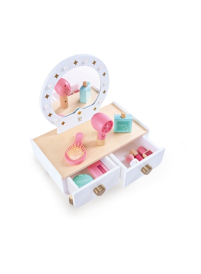 Hape Hape My Stylish Dressing Table Wooden Vanity 14-Piece Playset - Image 3