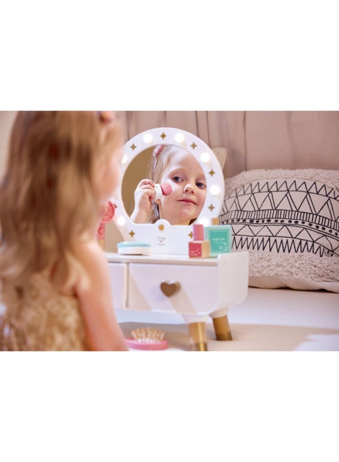Hape Hape My Stylish Dressing Table Wooden Vanity 14-Piece Playset - Image 5