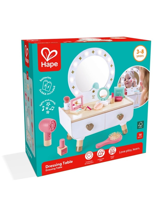 Hape Hape My Stylish Dressing Table Wooden Vanity 14-Piece Playset - Image 1