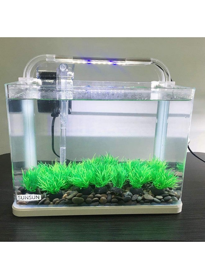 Smoothedo-Pets Aquarium Plants Fish Tank Decorations 20pcs Small Size/1inch Tall Plastic Artificial Plant Goldfish Waterscape Fish Hides Mini Grass Set (Green-C) - Image 4