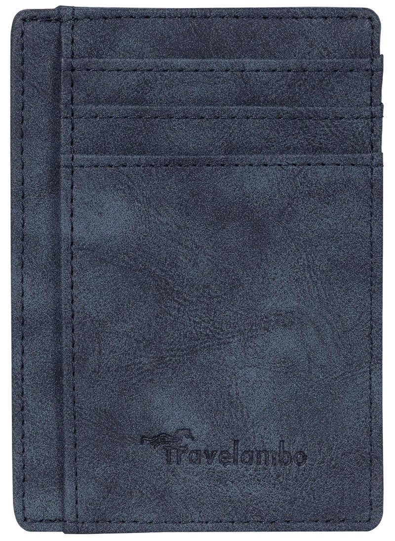 Travelambo Slim Wallet Front Pocket Minimalist Leather RFID Blocking Medium Size - Image 4