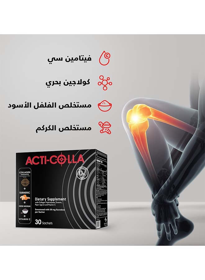 EVA PHARMA Acti Colla Advance - Joint Support Supplement - Collagen, Turmeric, Black Pepper & Vitamin C - 30 Sachets. - Image 5