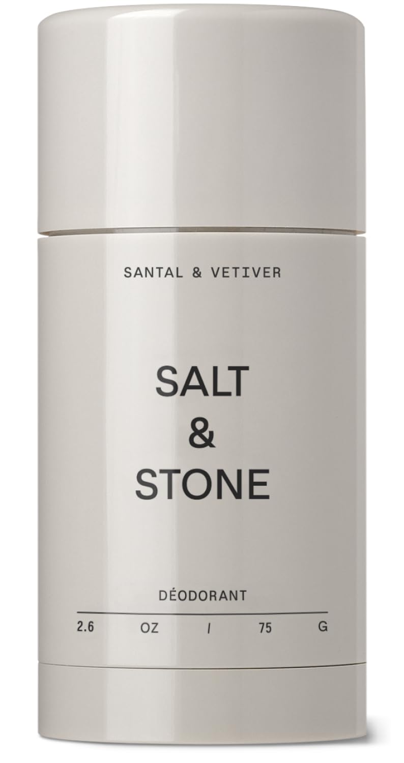 SALT & STONE Aluminum Free Deodorant | Extra Strength 48 Hour Protection for Women & Men | Made with Seaweed Extracts, Niacinamide & Prebiotics (Santal & Vetiver) - Image 1