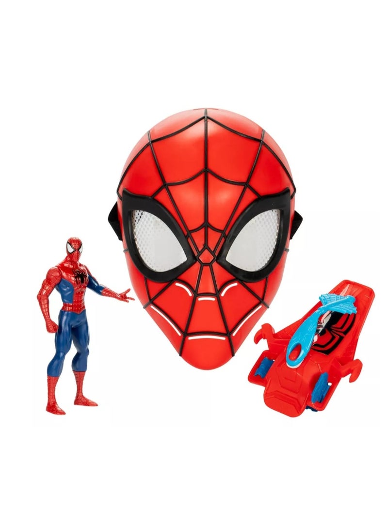 Hasbro Marvel هاسبرو سبايدر مان ويب أكشن تمثال بطول 6 بوصات، قناع ورامي شبكة - Image 1