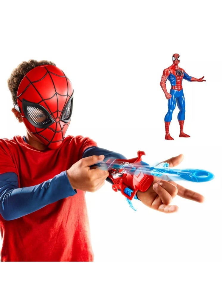 Hasbro Marvel هاسبرو سبايدر مان ويب أكشن تمثال بطول 6 بوصات، قناع ورامي شبكة - Image 4
