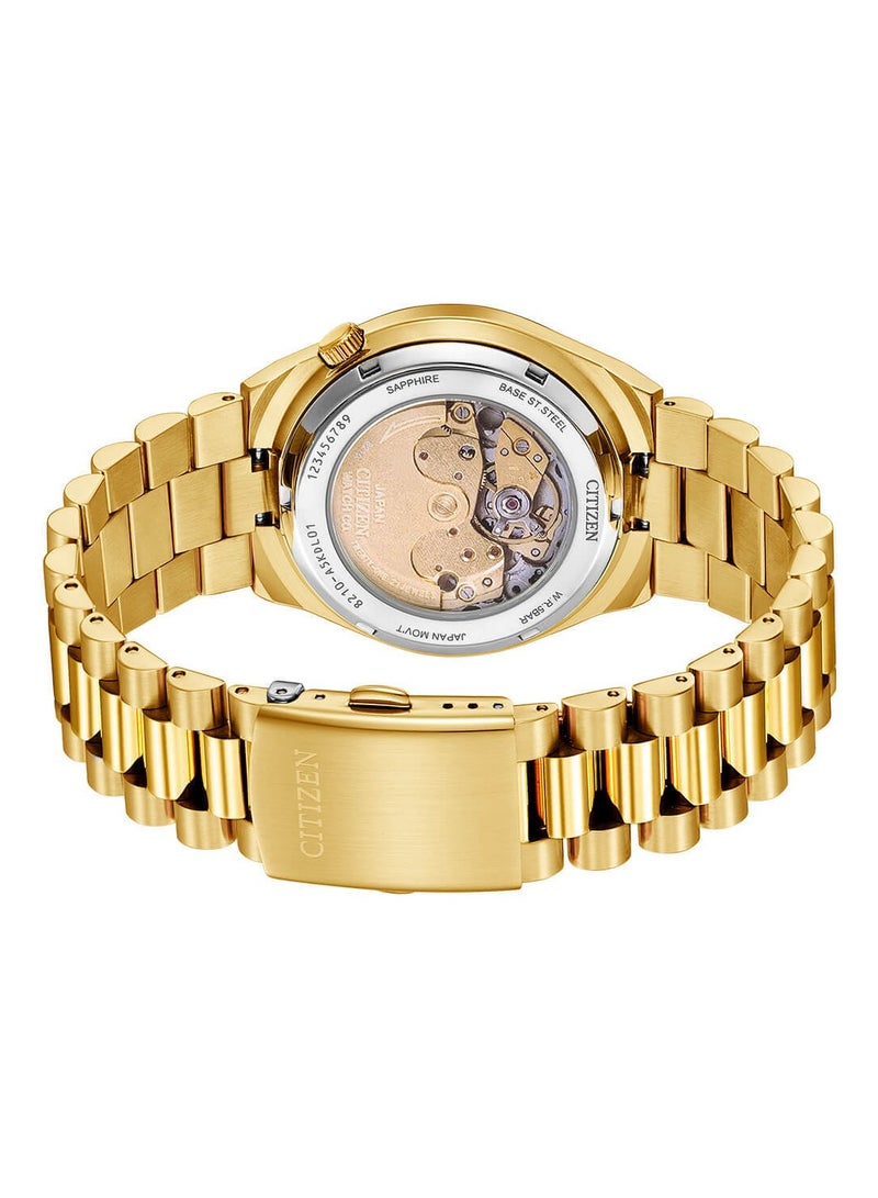سيتيزن ساعة سيتيزن للرجال اتوماتيك NJ0153-82X هيكل من الستانلس ستيل مطلي بالذهب الوردي ومينا باللون الأحمر - Image 2