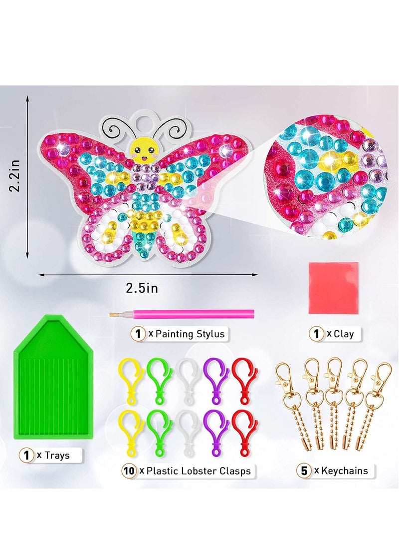 Loquat Diamond Painting Kit with Keychains Make Your Own GEM Keychains Acrylic Paint Art Kit for Kids - Image 2