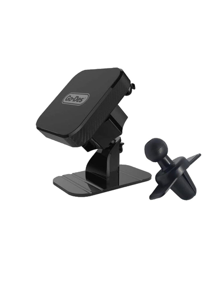 GO-Des GD-HD635 2in1 Magnetic Car Phone Holder Mount - 360 Degree Adjustable Head Dashboard and Air Vent Mount - Image 1