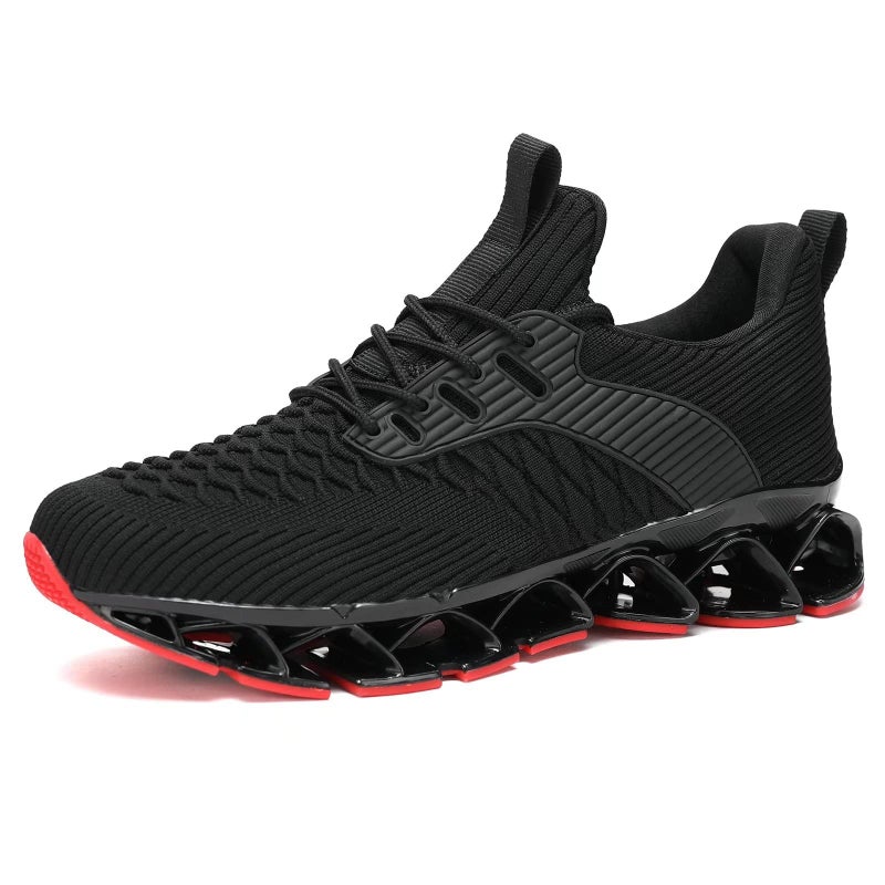 Kvovzo Men's Slip on Walking Running Shoes Blade Tennis Casual Fashion Sneakers Comfort Non Slip Work Sport Athletic Trainer Black/Red - Image 3