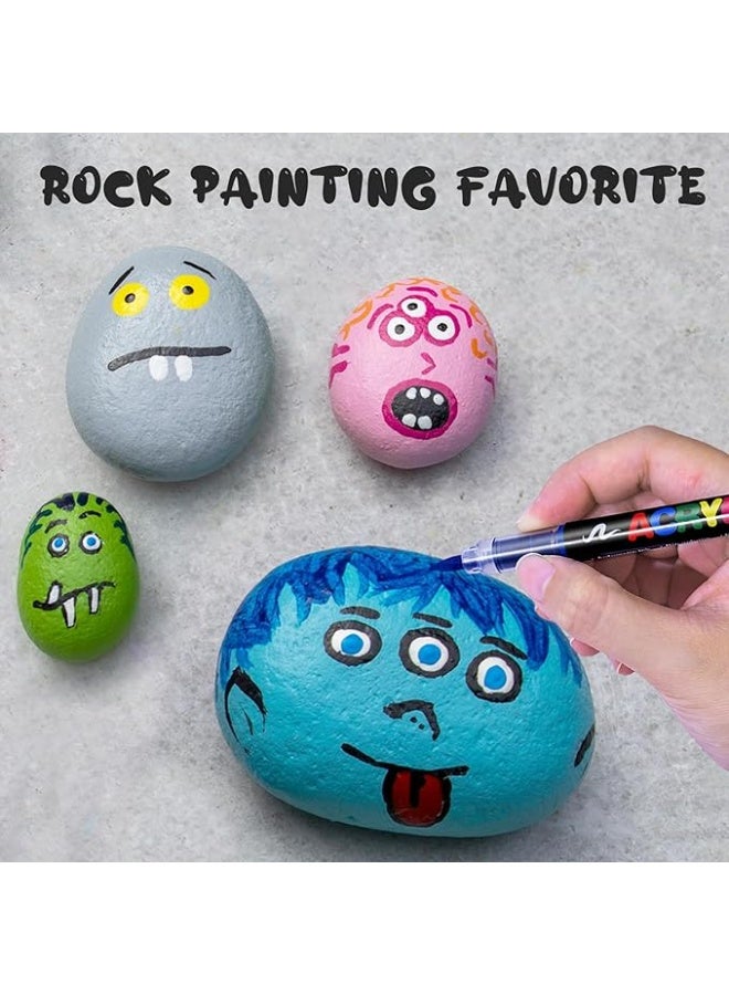 general 12 Colors acrylic paint Pens Soft Brush Tip Acrylic Markers Quick-Drying Waterproof Acrylic paint Markers for Canvas Wood Ceramic Stone and DIY Art Crafting - Image 4