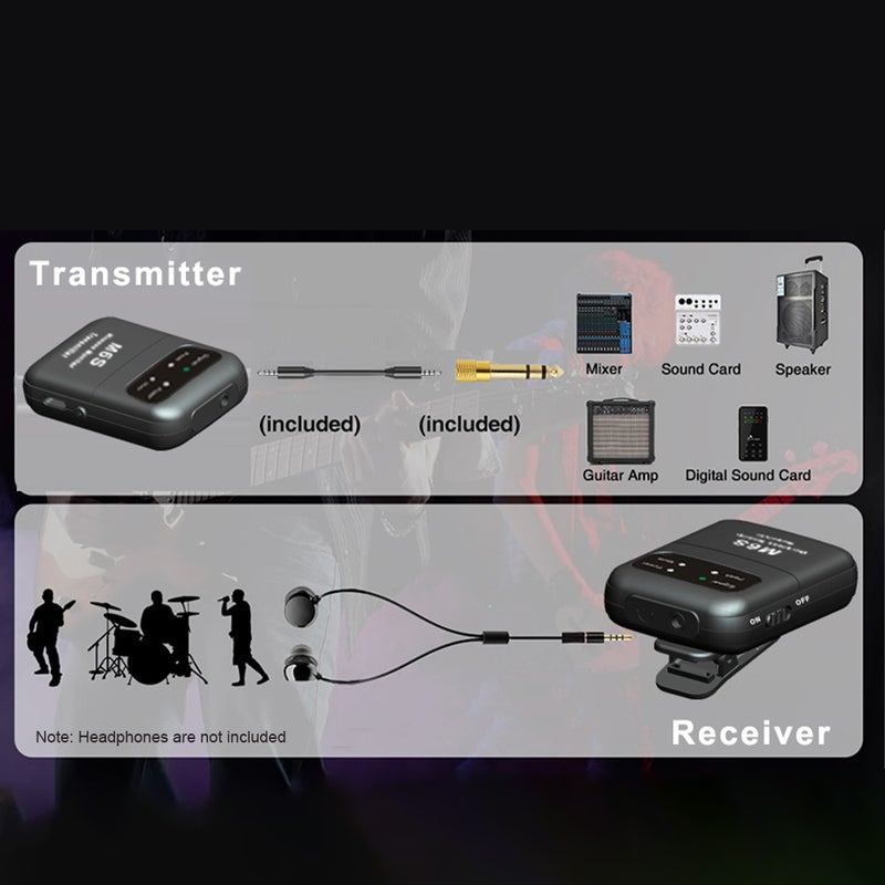 2.4GHz Wireless Earphone Monitor Receiver Rechargeable Receiver of Wireless Earphone Monitor System for Studio Band Rehearsal Live Performance - Image 2