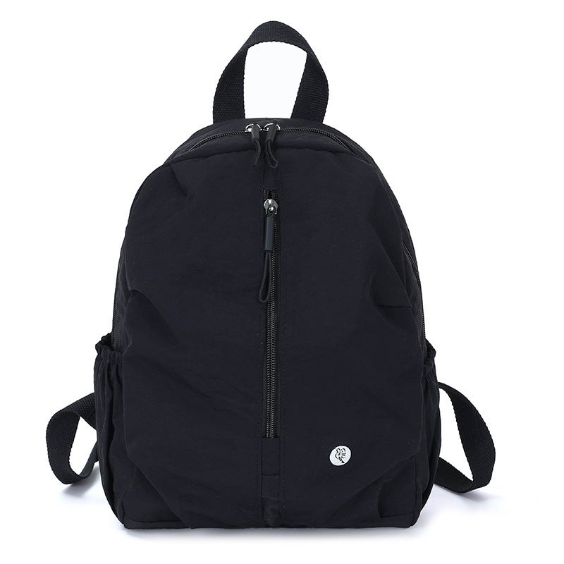 Lightweight Nylon Travel Backpack, Casual Korean Style, Pleated, Solid Color, Unisex - Image 5