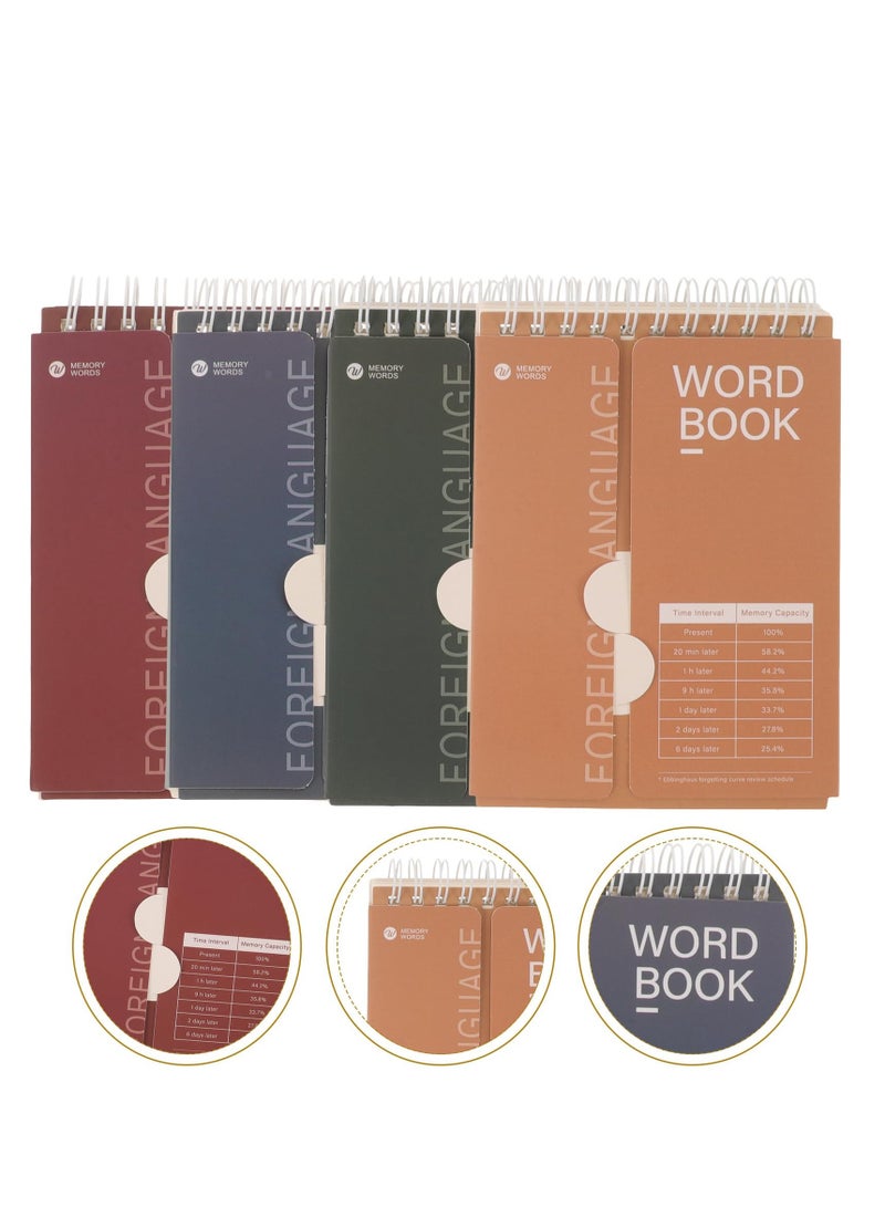 SYOSI Pocket Notebook, 4Pcs Planner Word Book Diary Memo Notebook, A6 Memory Curve Word Notebook Ebbinghaus Memory Method Student Postgraduate Entrance Examination Word Notebook Plan Notebook (Random Color) - Image 4