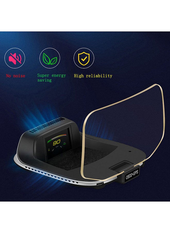 Generic - Car HUD Head Up Display Digital GPS Navigation Speedometer Projecter OBD2 GPS Dual System Display Screen with Time/Direction/Altitude/Mileage Display Speedup Test Overspeed Alarm Etc. - Image 1