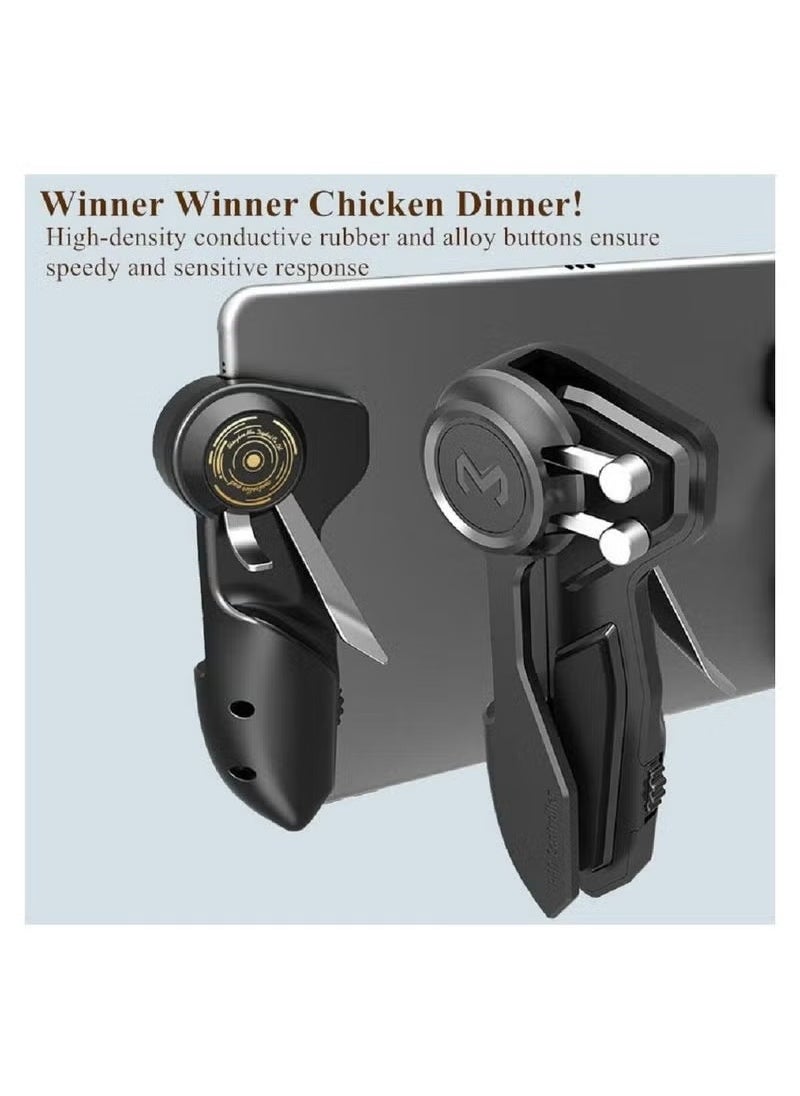 Memo "PUBG Tablet Game Controller – 6-Finger Operation with 4 Triggers, High-Precision Aim & Shoot, Ergonomic Grip – Compatible with 10–12.9'' iPads & Tablets (Under 10mm Thick), Black"  - Image 3