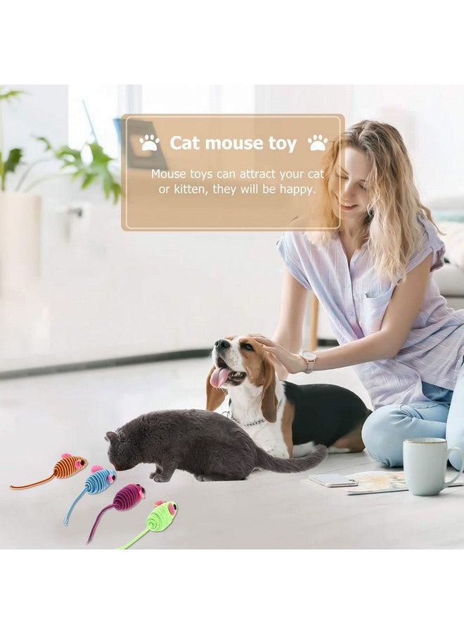 Scicalife Elastic Rope Mouse Toys, Mouse Cat Playing Props, Cat Teaser Interactive Toy Colorful Mouse Toys(Random Color 12pcs) - Image 4