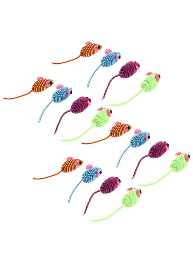 Scicalife Elastic Rope Mouse Toys, Mouse Cat Playing Props, Cat Teaser Interactive Toy Colorful Mouse Toys(Random Color 12pcs) - Image 1