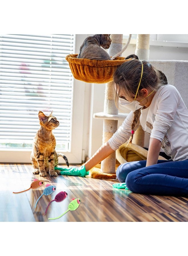 Scicalife Elastic Rope Mouse Toys, Mouse Cat Playing Props, Cat Teaser Interactive Toy Colorful Mouse Toys(Random Color 12pcs) - Image 2