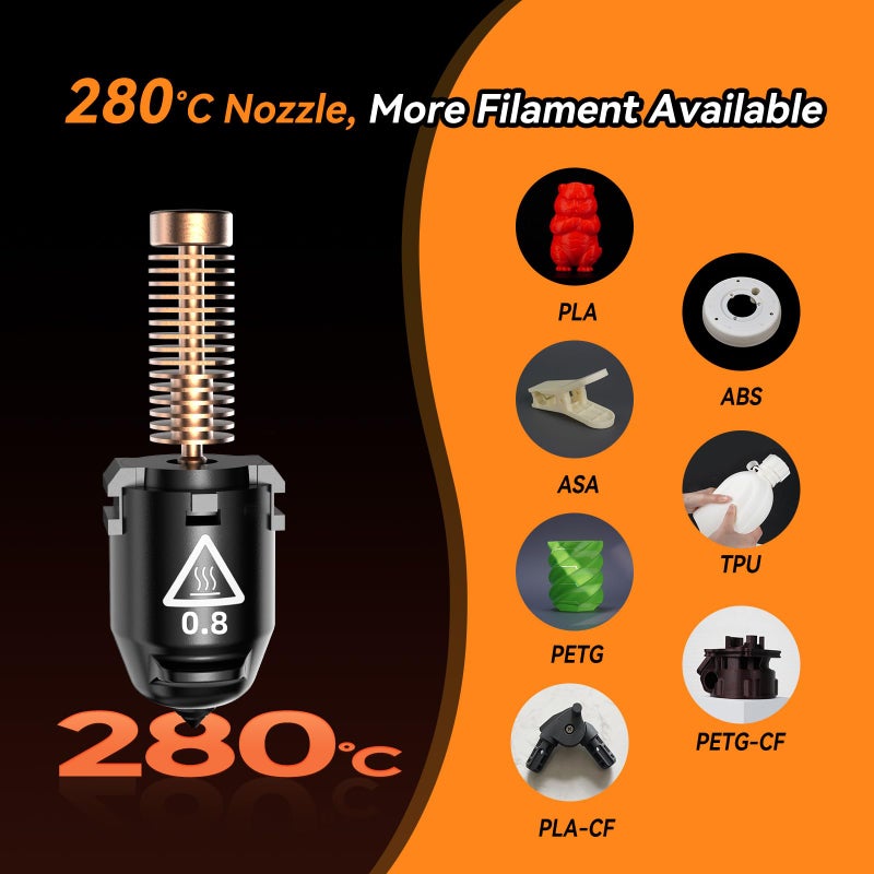 Flashforge Nozzle Assembly for Adventurer 5M 3D Printer, 280Â°C High Speed and Quick-Release Nozzle (0.4mm-280Â°C) - Image 3