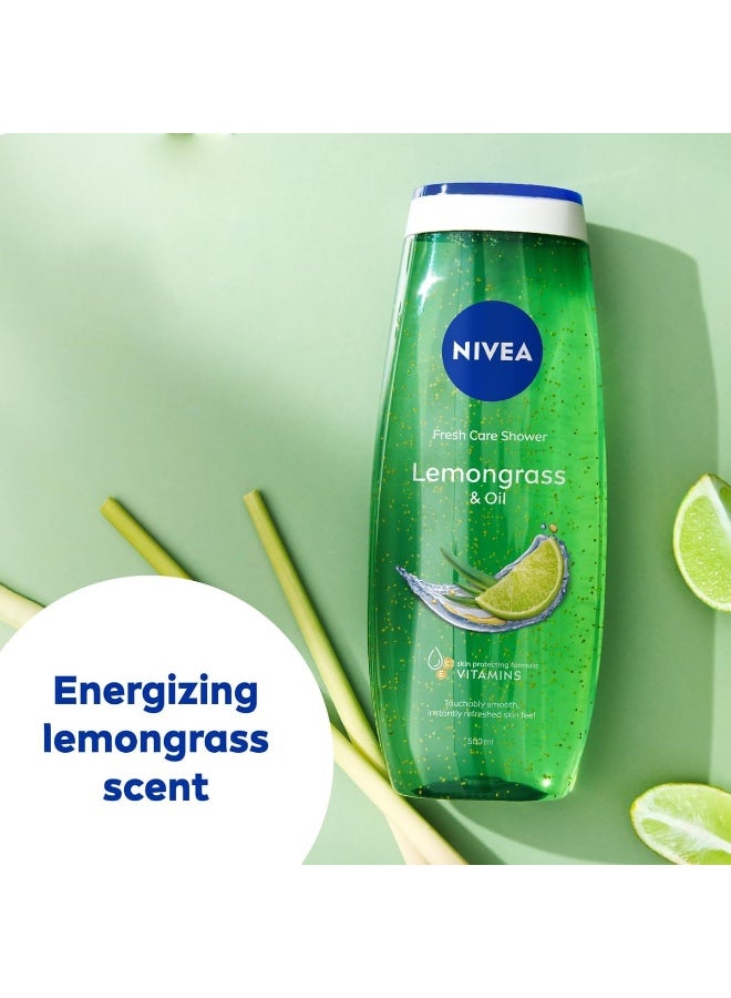 نيفيا مجموعة جل استحمام منعش من نيفيا: رائحة عشب الليمون والزيت ورائحة عشب الليمون وفواكه قوية منعشة ورائحة التوت والفرانجيباني والزيت مكونة من 3 قطع سعة 250 مل - Image 2