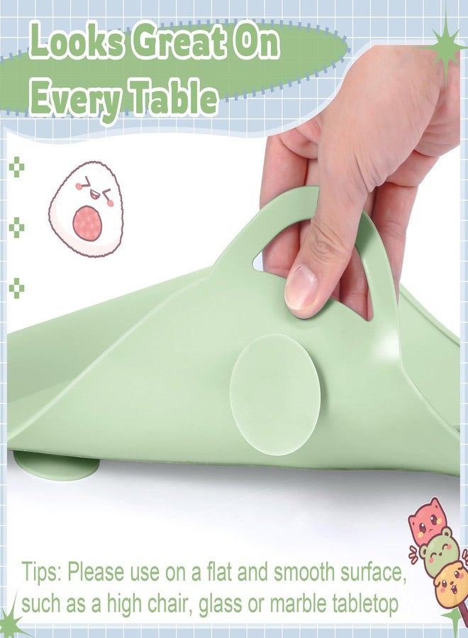 Domensi 2 Pack Silicone Suction Placemat with Teething Edge Bumper/spill for Baby Toddlers Kids with Storage Bag, Non-slip Dinning Table Mat, Dishwasher Safe for Table (Blue Green) - Image 3