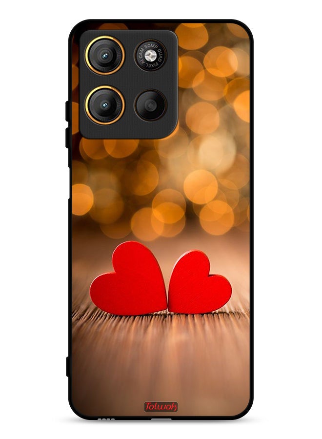 Tolwak Motorola Moto G15 Protective Case Cover Two Beautiful Hearts